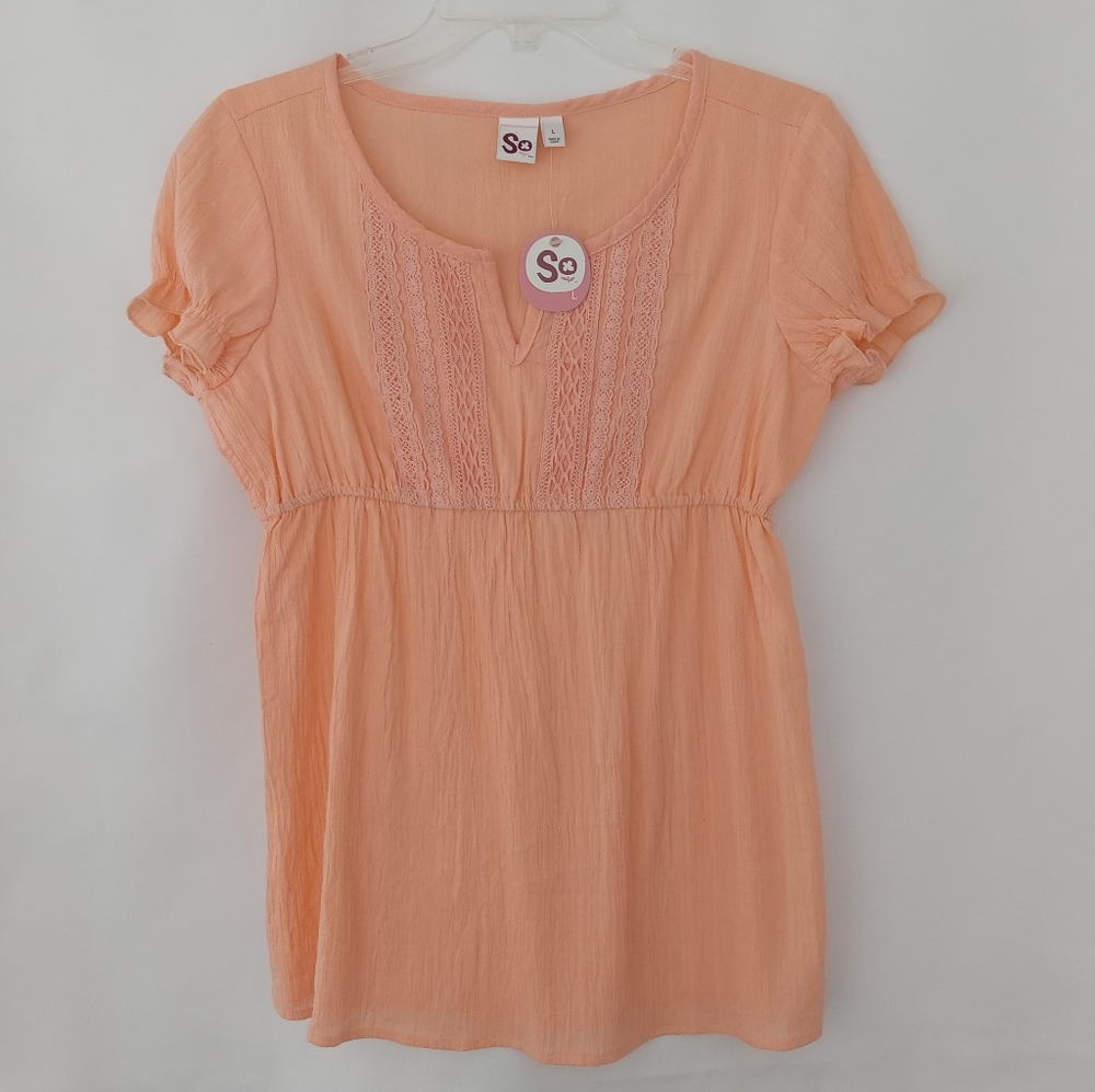 SO Orange Sherbet Color Shirt Top Women's Size Large NWT - Picture 1 of 7
